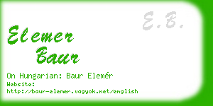 elemer baur business card